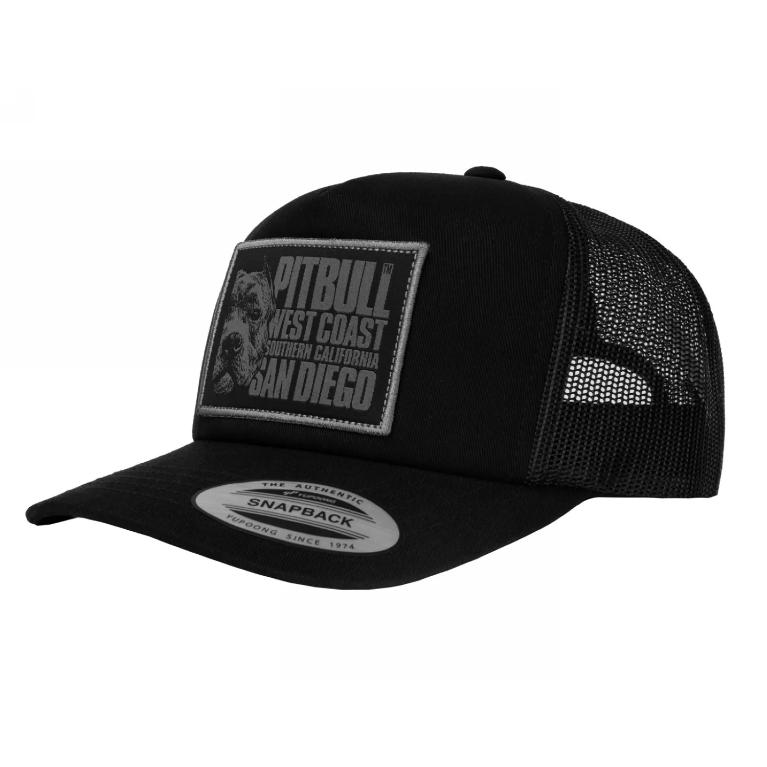Czapka Pit Bull Snapback Camo Trucker Blood Dog '23 - Czarna