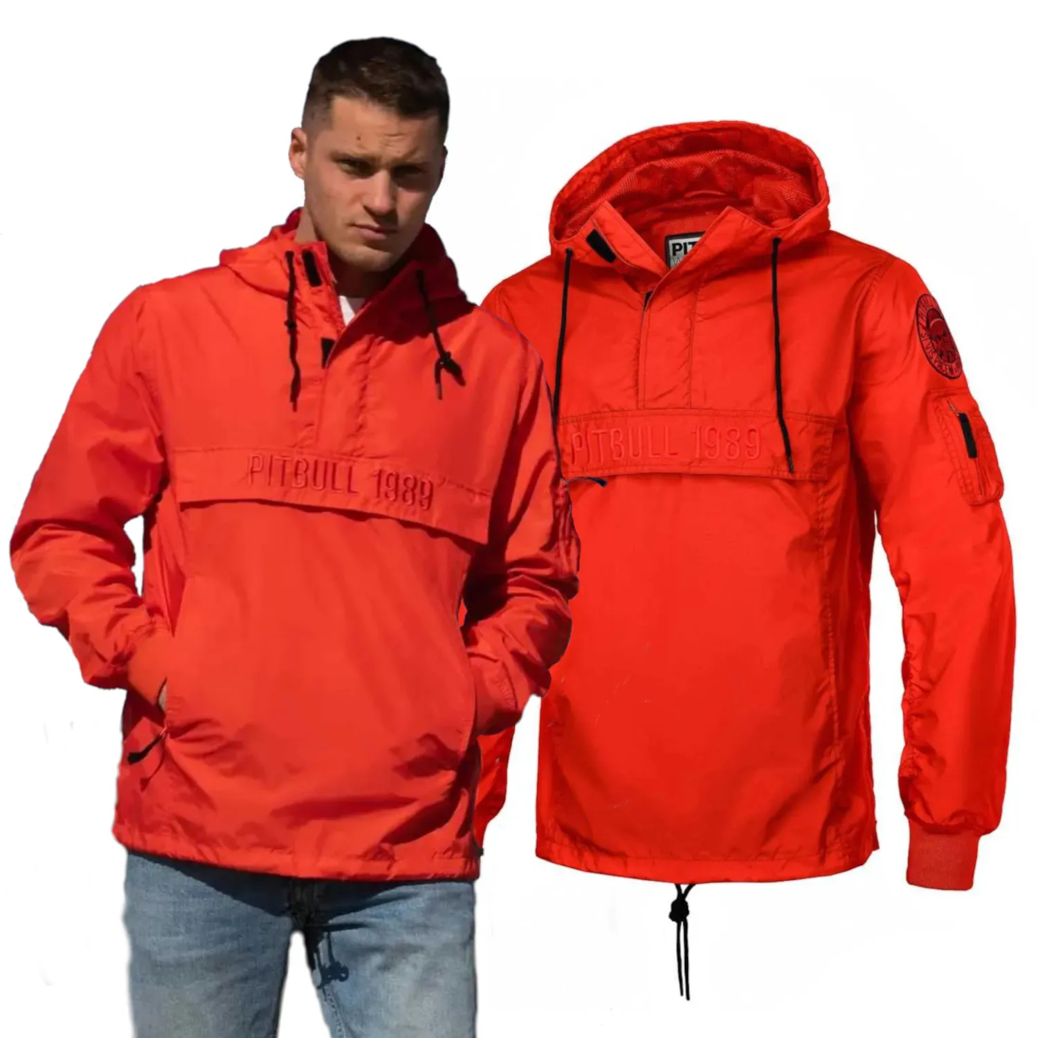 Kurtka z kapturem Pit Bull Kangurka Loring - Pomarańczowa