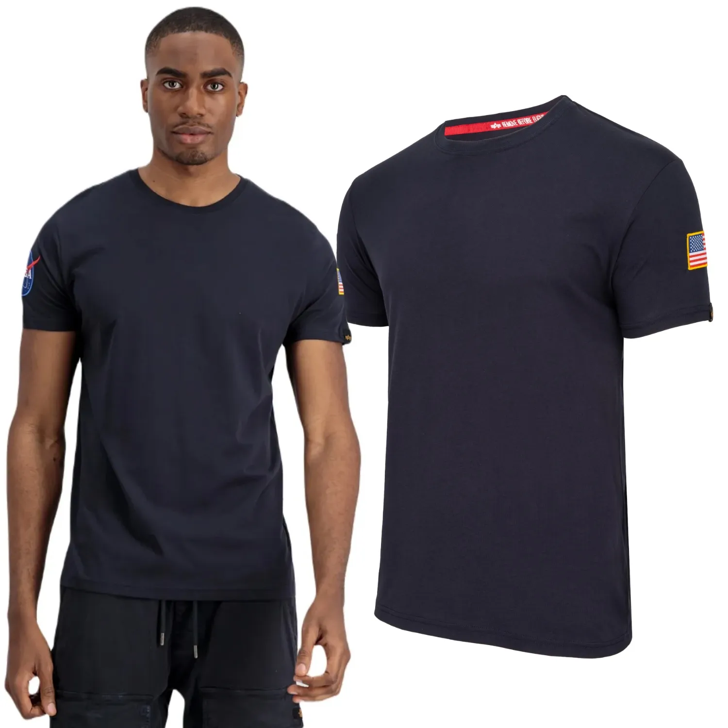 Koszulka Alpha Industries Nasa T 176506 07 - Granatowa