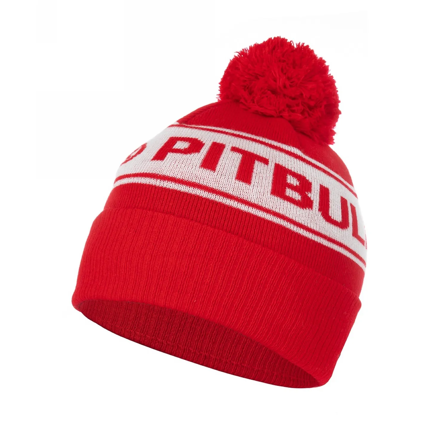 Czapka zimowa Vermel Pit Bull R - Czerwona/Biała