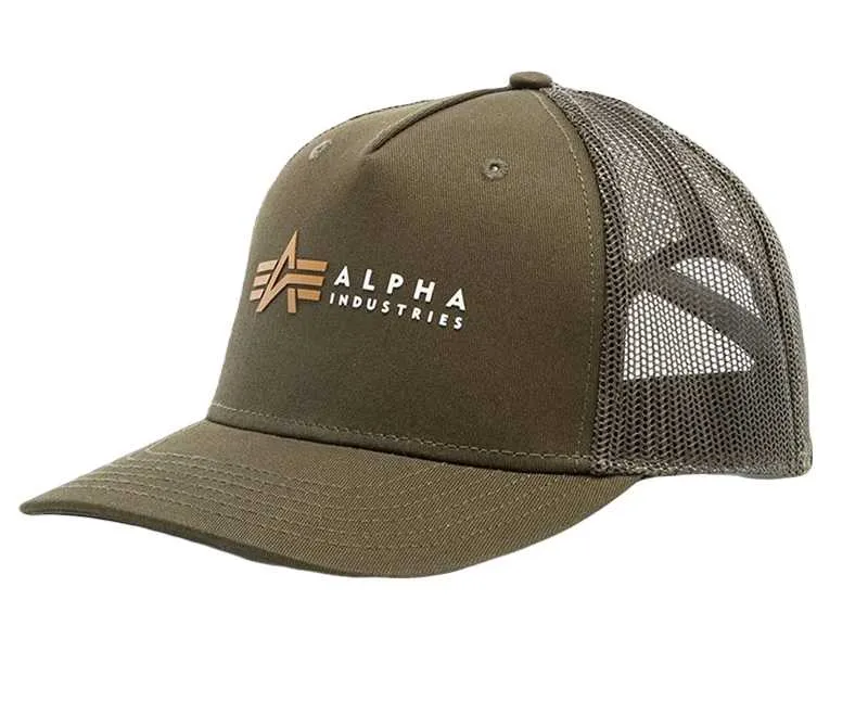 Czapka Alpha Industries Alpha Label Trucker Cap 106901 142 - Ciemnooliwkowa