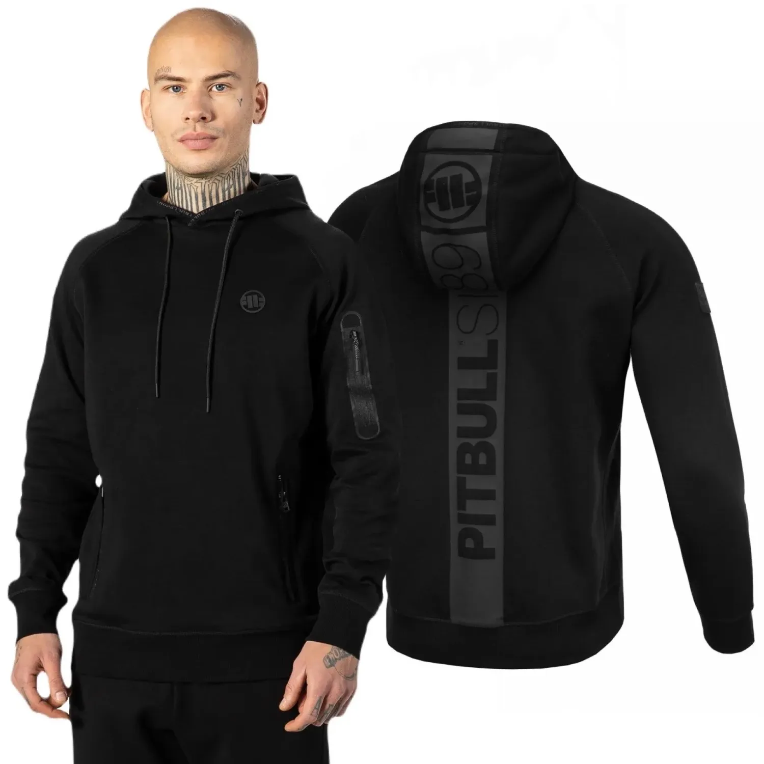 Bluza z kapturem Pit Bull 300 Interlock Stafford '23 - Czarna