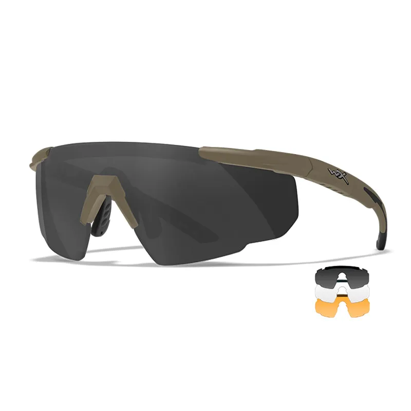 Okulary Taktyczne Wiley X Saber Advanced 308 smoke / clear / rust, khaki oprawki