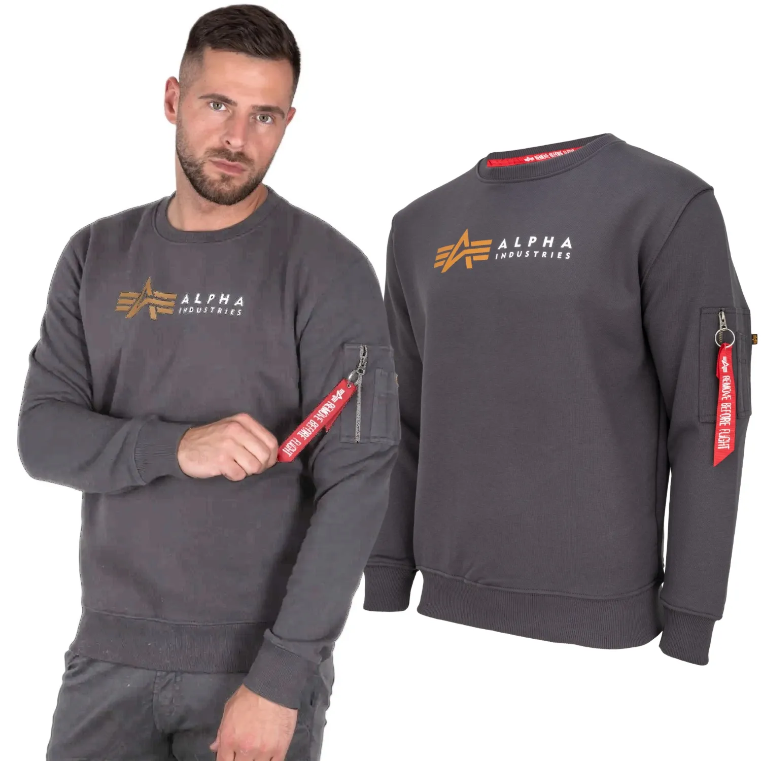 Bluza Alpha Industries Alpha Label 118312 136 - Grafitowa