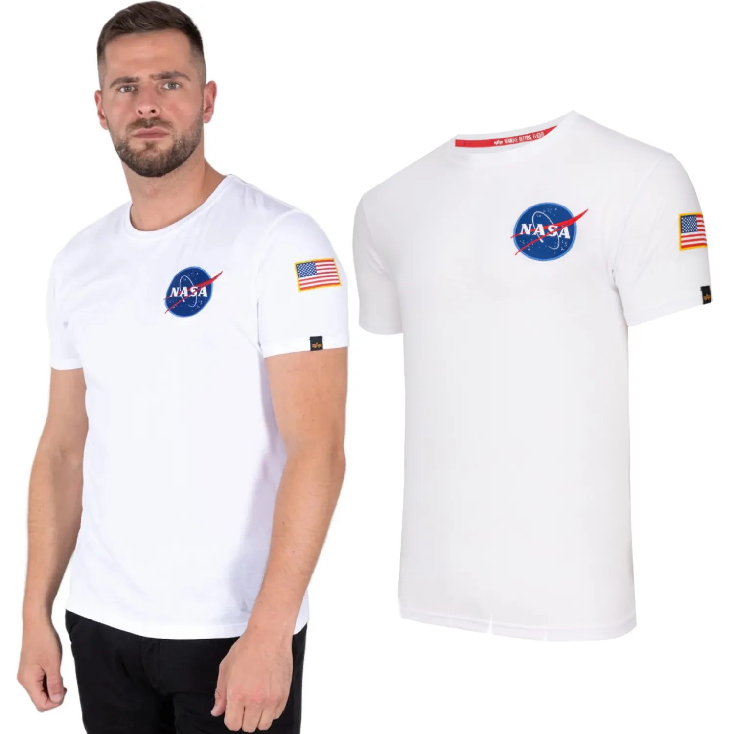 Koszulka Alpha Industries Space Shuttle T 176507 09 - Biała