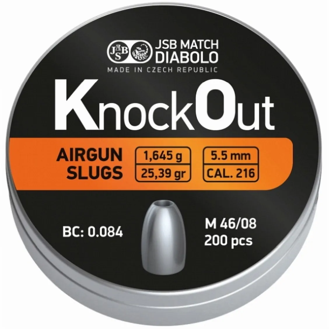 Śrut 5,49 mm JSB KnockOut Slugs .216 1,645g 200 szt