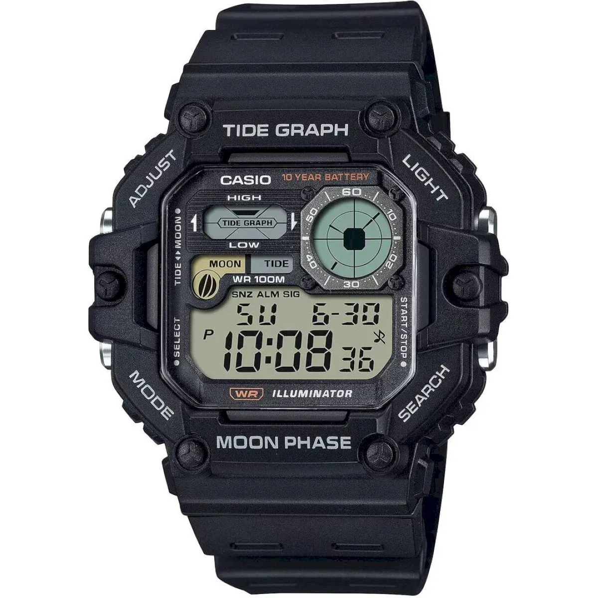 Czarny zegarek Casio Sport z paskiem WS-1700H-1AVEF