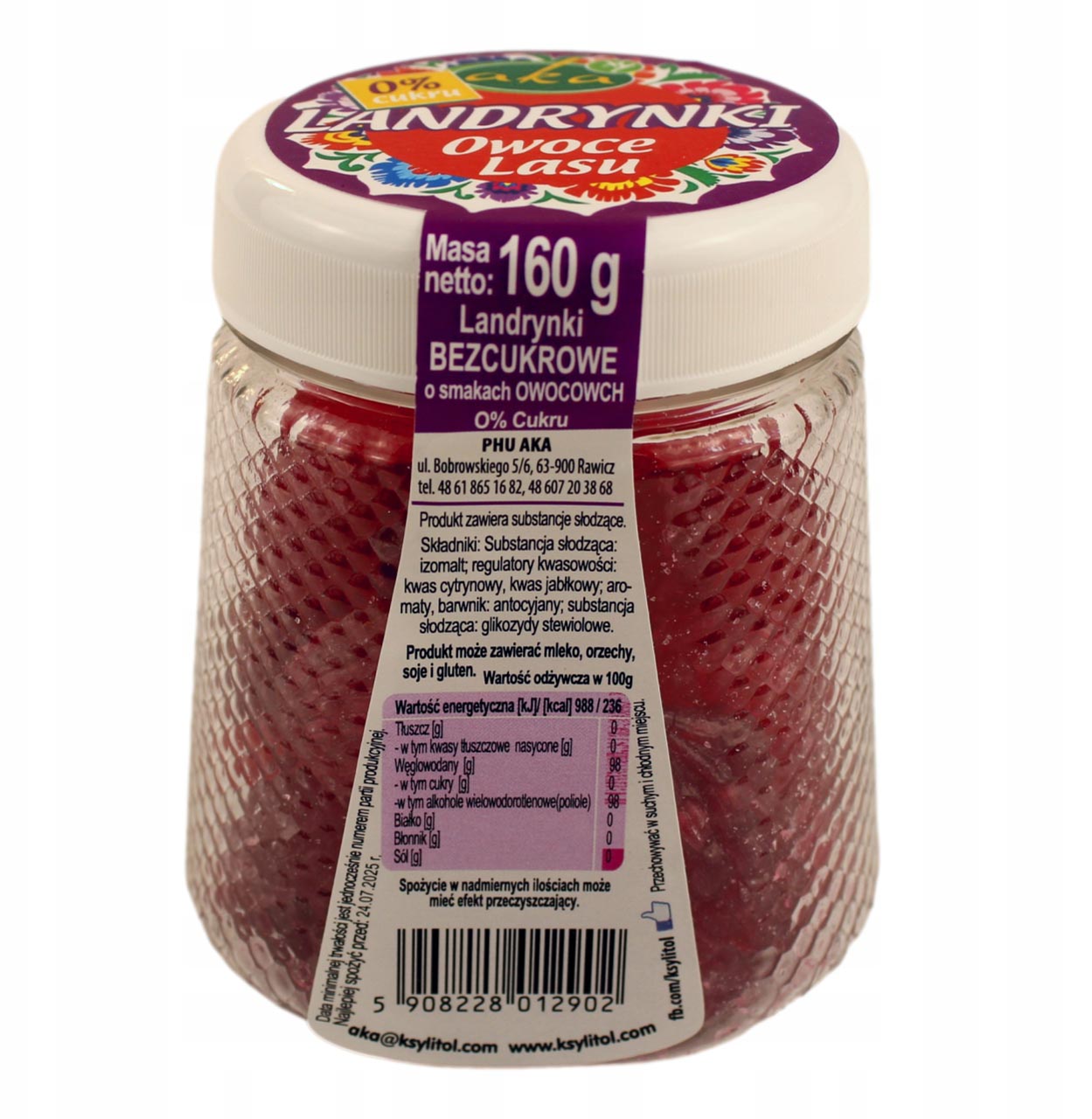 Landrynki bez cukru AKA Owoce leśne 160 g (5908228012902)