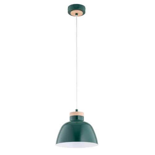 Lorien lampa wisząca 1xE27 zielona/drewno 61318