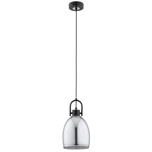 Soda lampa wisząca 1xE27 czarna/chrom 61336