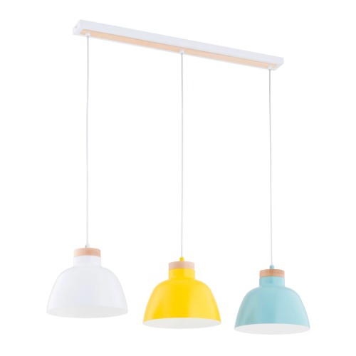 Lorien lampa wisząca 3xE27 multikolor/drewno 62394