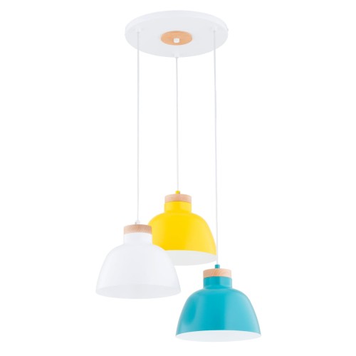 Lorien lampa wisząca 3xE27 multikolor/drewno 62395