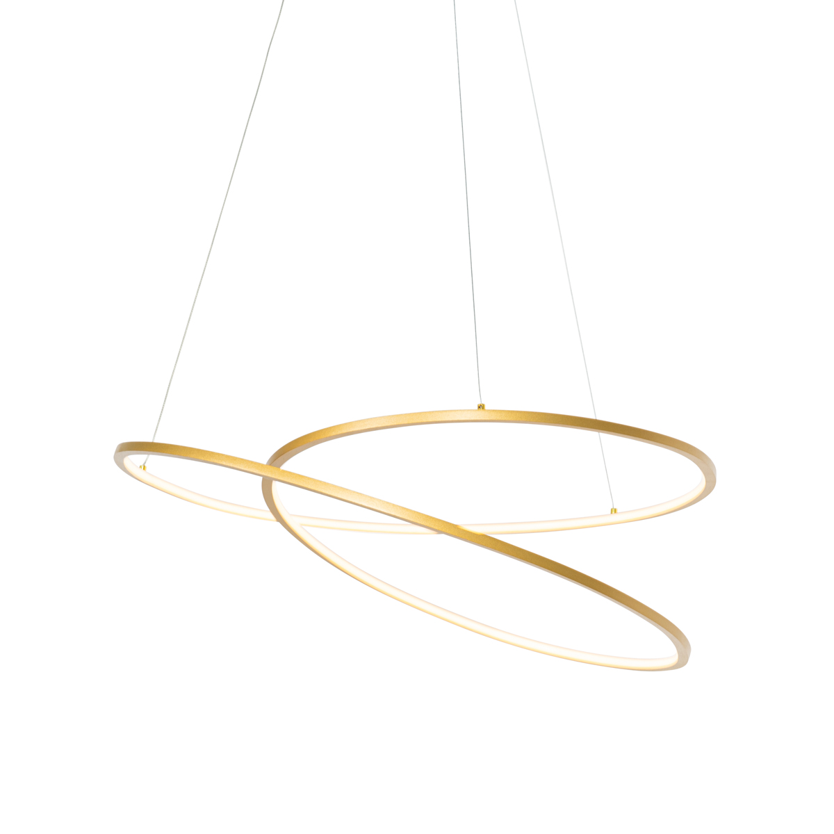 QAZQA Designerska lampa wisząca złota 72 cm z 3-stopniowym ściemnianiem LED - Rowan