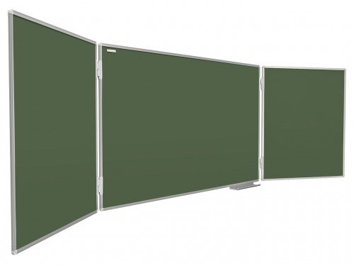 Tablica szkolna typu tryptyk, zielona, 100x170-340 cm