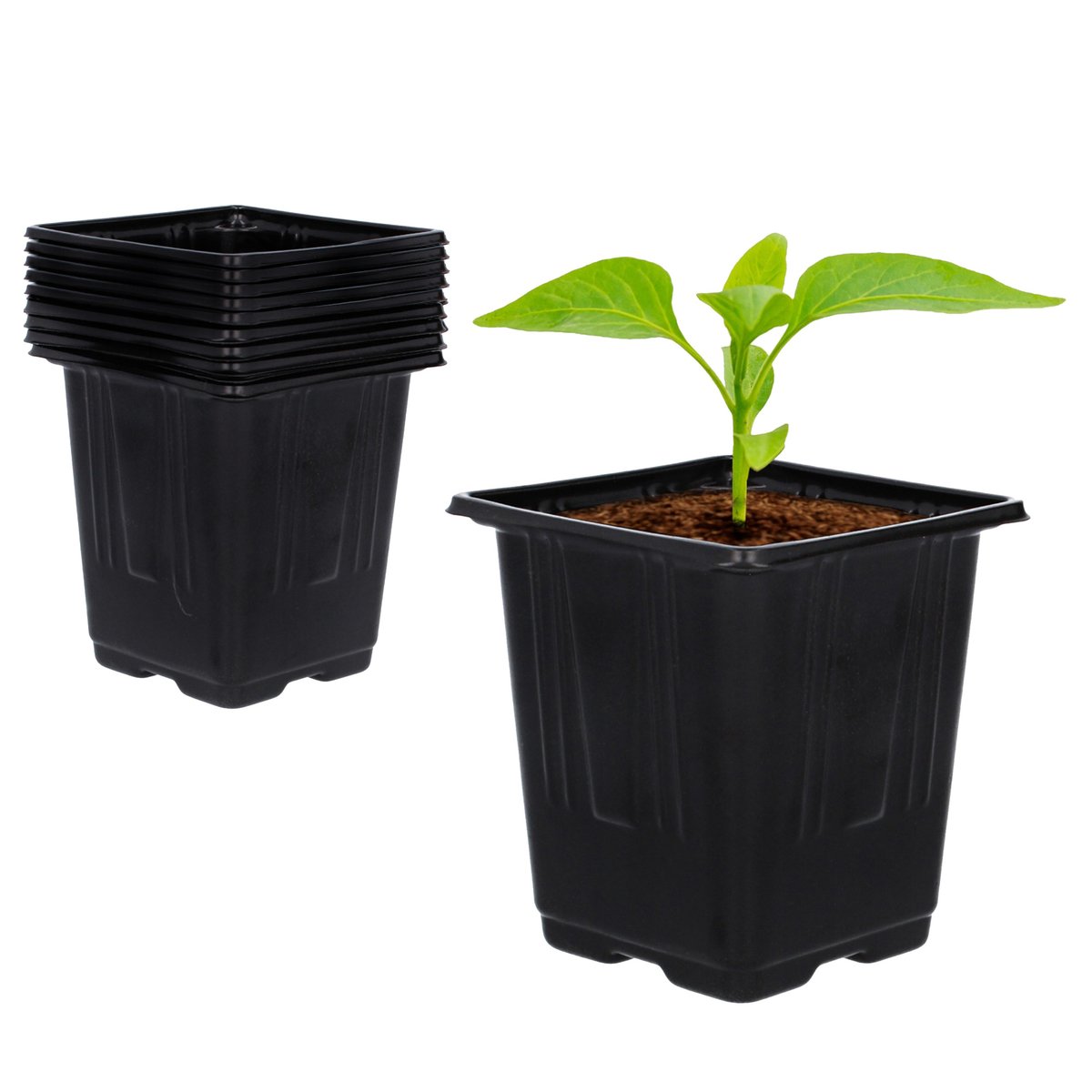 Komplet plastikowych doniczek 9szt. 9x9x10 cm 90 szt