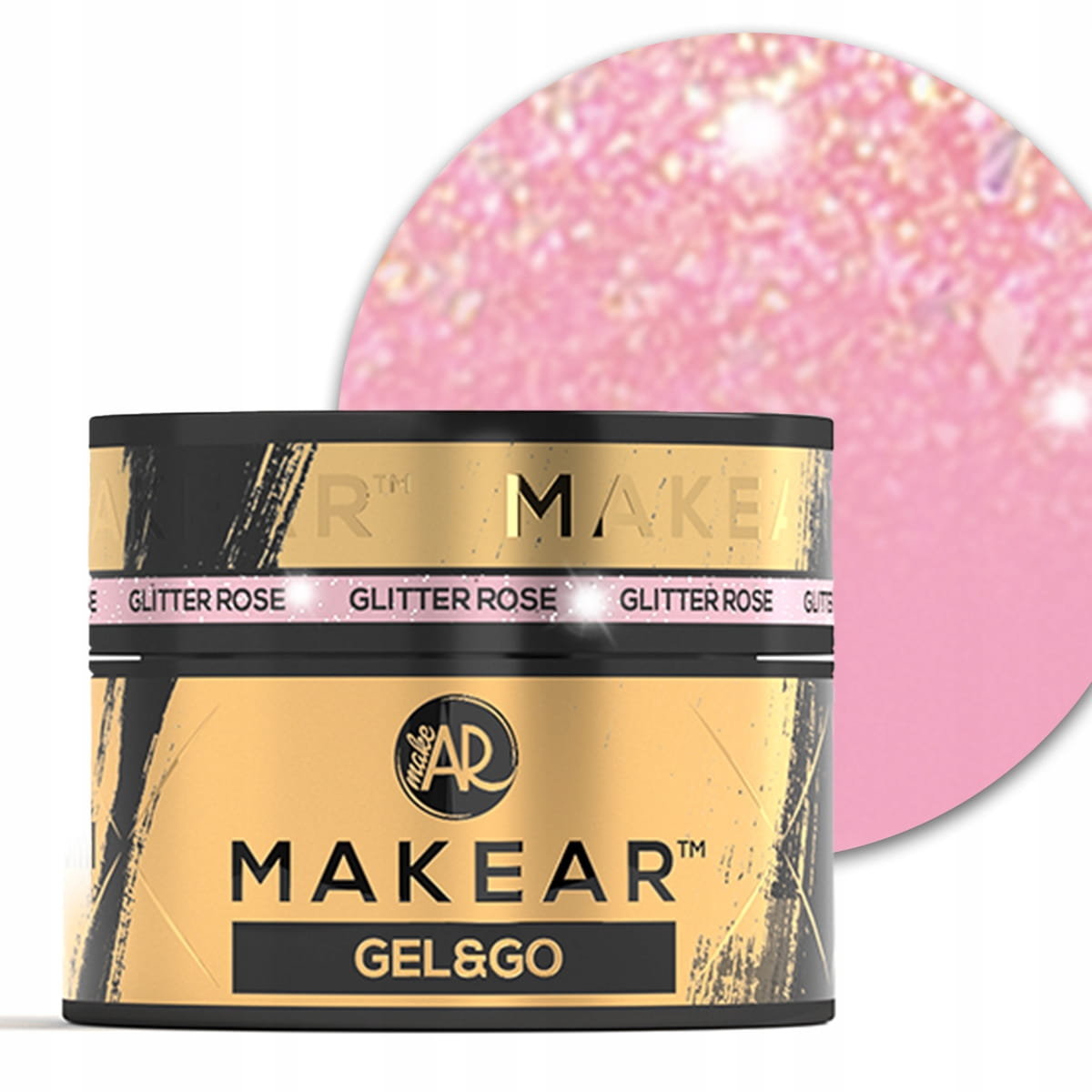 Makear Gel&Go, Budujący żel do paznokci, GG23 Glitter Rose, 15ml
