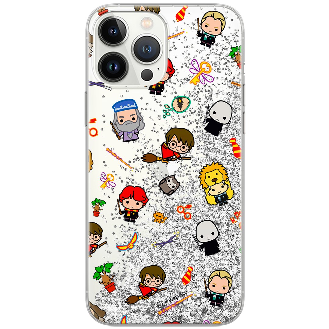 Etui płynny brokat do Apple IPHONE 14 PLUS Harry Potter: Harry Potter 026 oryginalne i oficjalnie licencjonowane, Srebrny