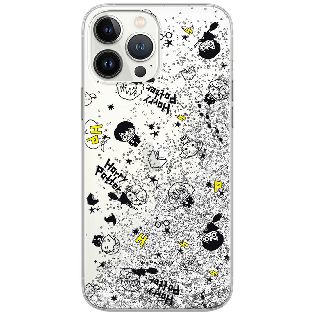 Etui płynny brokat do Apple IPHONE 12 / 12 PRO Harry Potter: Harry Potter 027 oryginalne i oficjalnie licencjonowane, Srebrny
