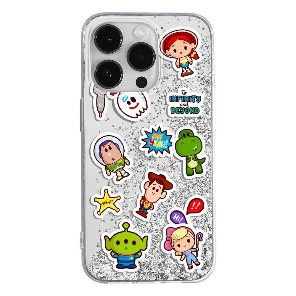 Etui płynny brokat do Apple IPHONE 12 PRO MAX Disney: Toy Story 015 oryginalne i oficjalnie licencjonowane, Srebrny