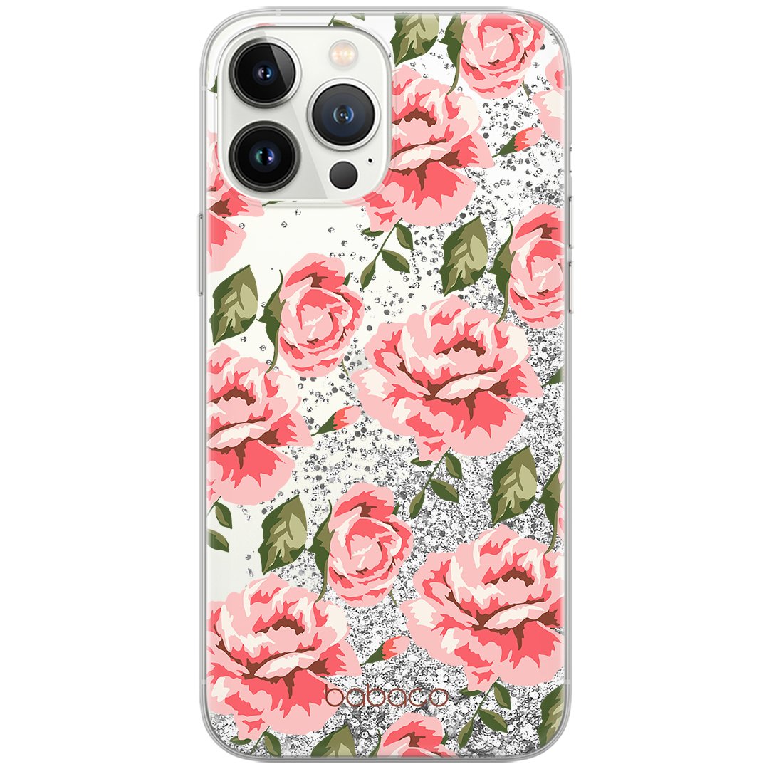 Etui płynny brokat do Apple IPHONE 7 PLUS/ 8 PLUS Babaco: Kwiaty 013 oryginalne i oficjalnie licencjonowane, Srebrny