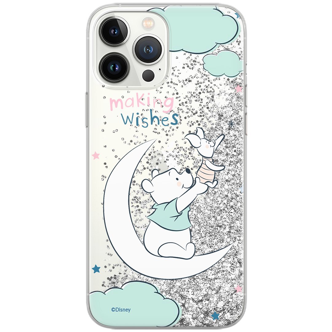 Etui płynny brokat do Apple IPHONE 11 Disney: Kubuś i Przyjaciele 040 oryginalne i oficjalnie licencjonowane, Srebrny