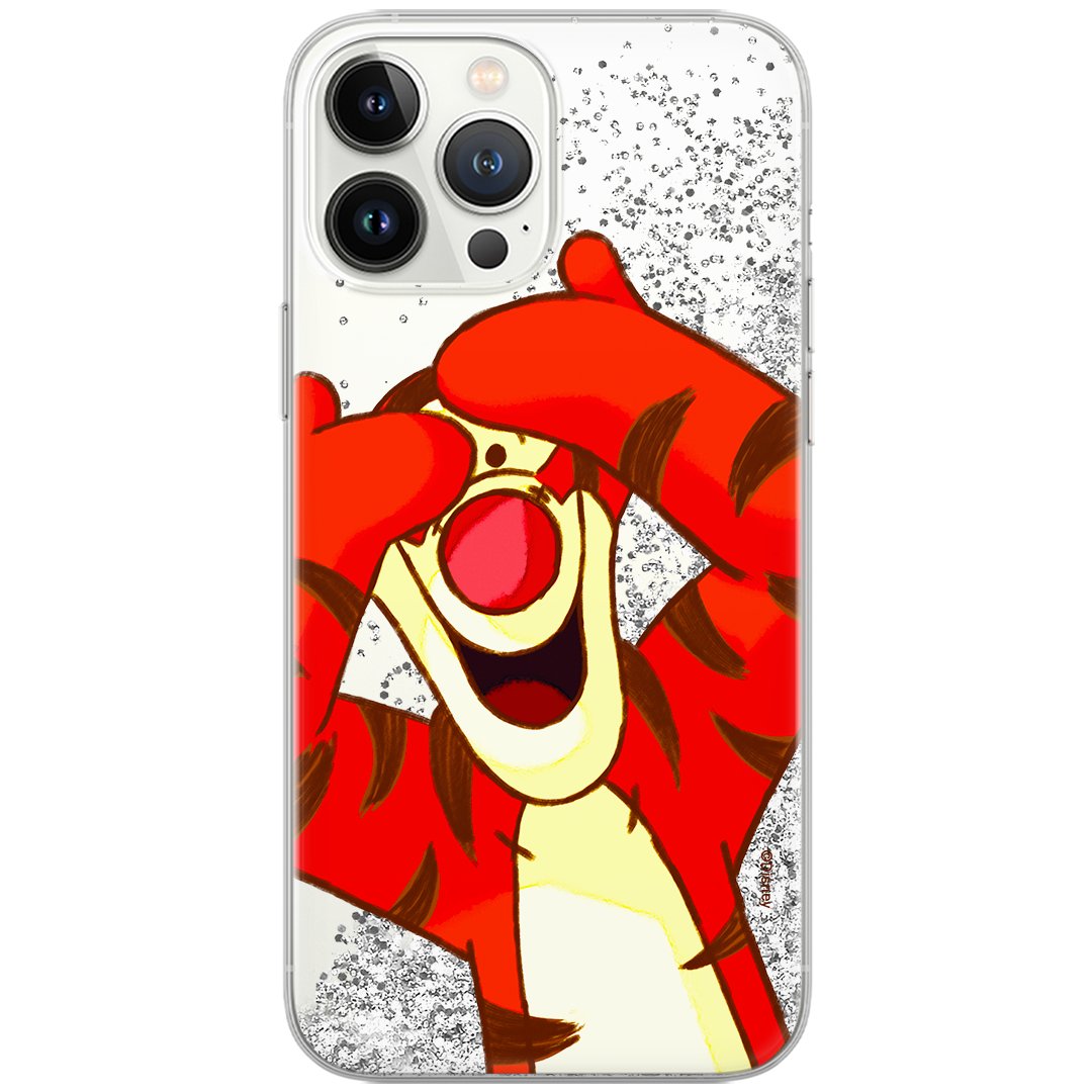 Etui płynny brokat do Apple IPHONE 12 / 12 PRO Disney: Kubuś i Przyjaciele 035 oryginalne i oficjalnie licencjonowane, Srebrny