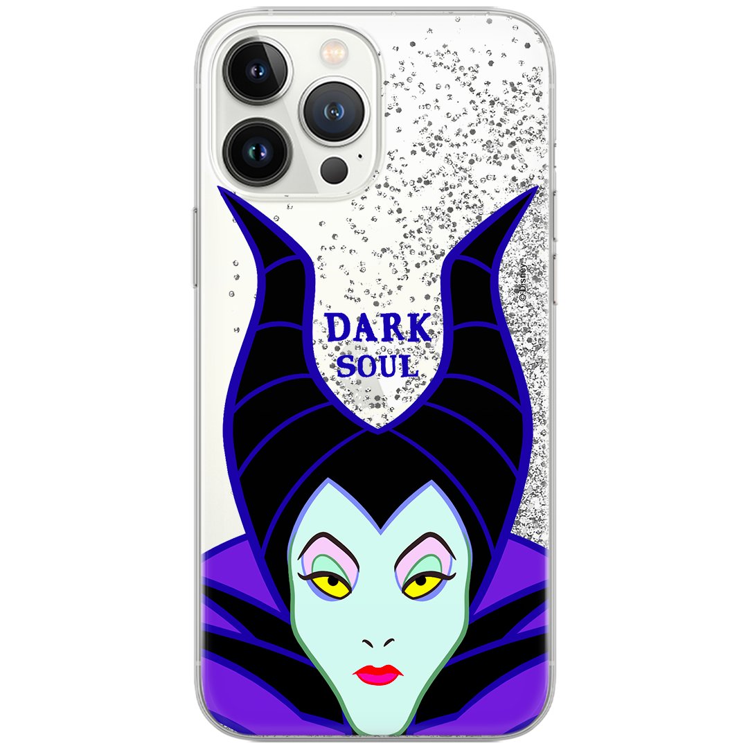 Etui płynny brokat do Apple IPHONE 12 / 12 PRO Disney: Diabolina 001 oryginalne i oficjalnie licencjonowane, Srebrny
