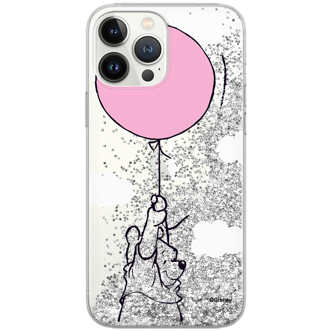 Etui płynny brokat do Apple IPHONE 13 Disney: Kubuś i Przyjaciele 013 oryginalne i oficjalnie licencjonowane, Srebrny