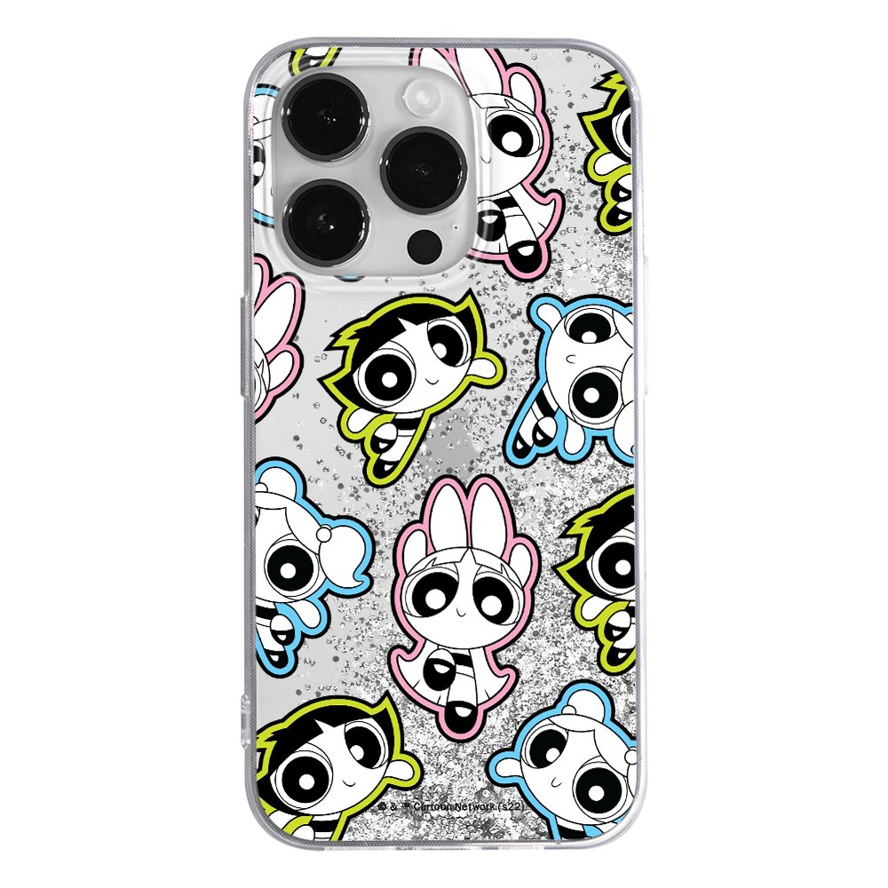 Etui płynny brokat do Apple IPHONE 11 The Powerpuff Girls: Atomówki 022 oryginalne i oficjalnie licencjonowane, Srebrny