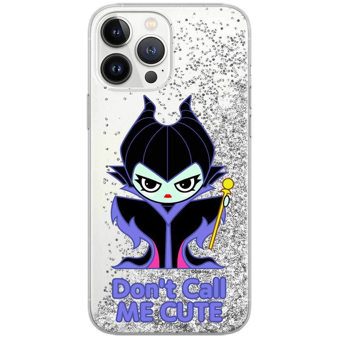 Etui płynny brokat do Apple IPHONE 13 PRO MAX Disney: Diabolina 003 oryginalne i oficjalnie licencjonowane, Srebrny