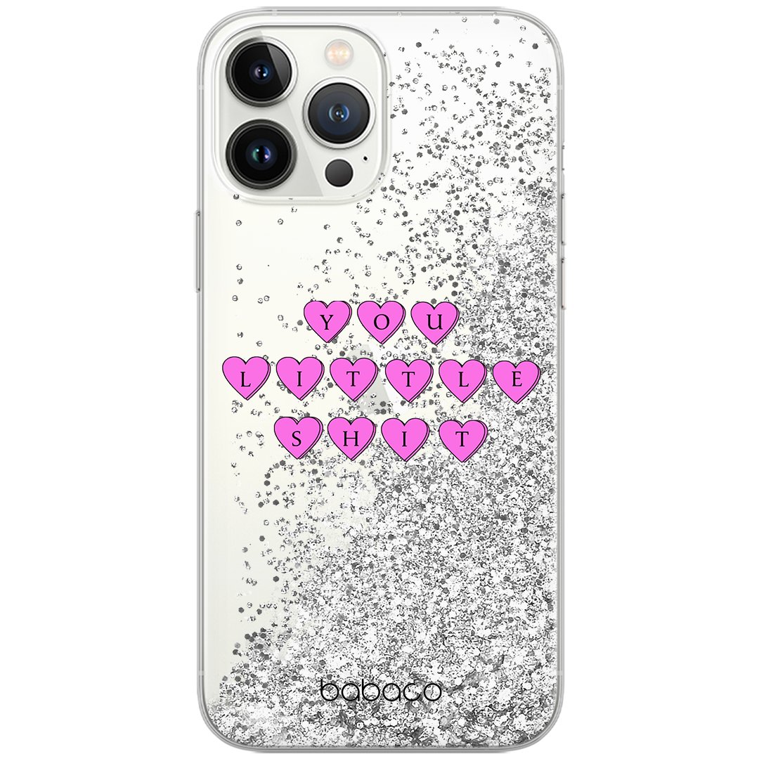 Etui płynny brokat do Apple IPHONE 13 Babaco: 90's Girl 015 oryginalne i oficjalnie licencjonowane, Srebrny