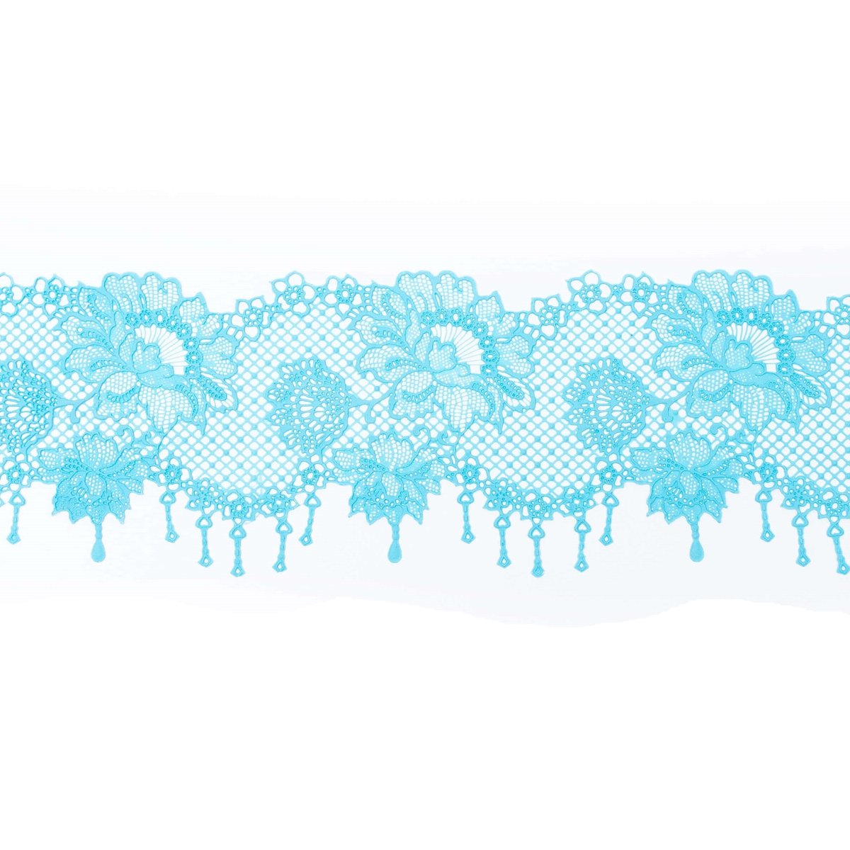 Koronka Na Tort 23 Niebieska Z Masy Cukrowej