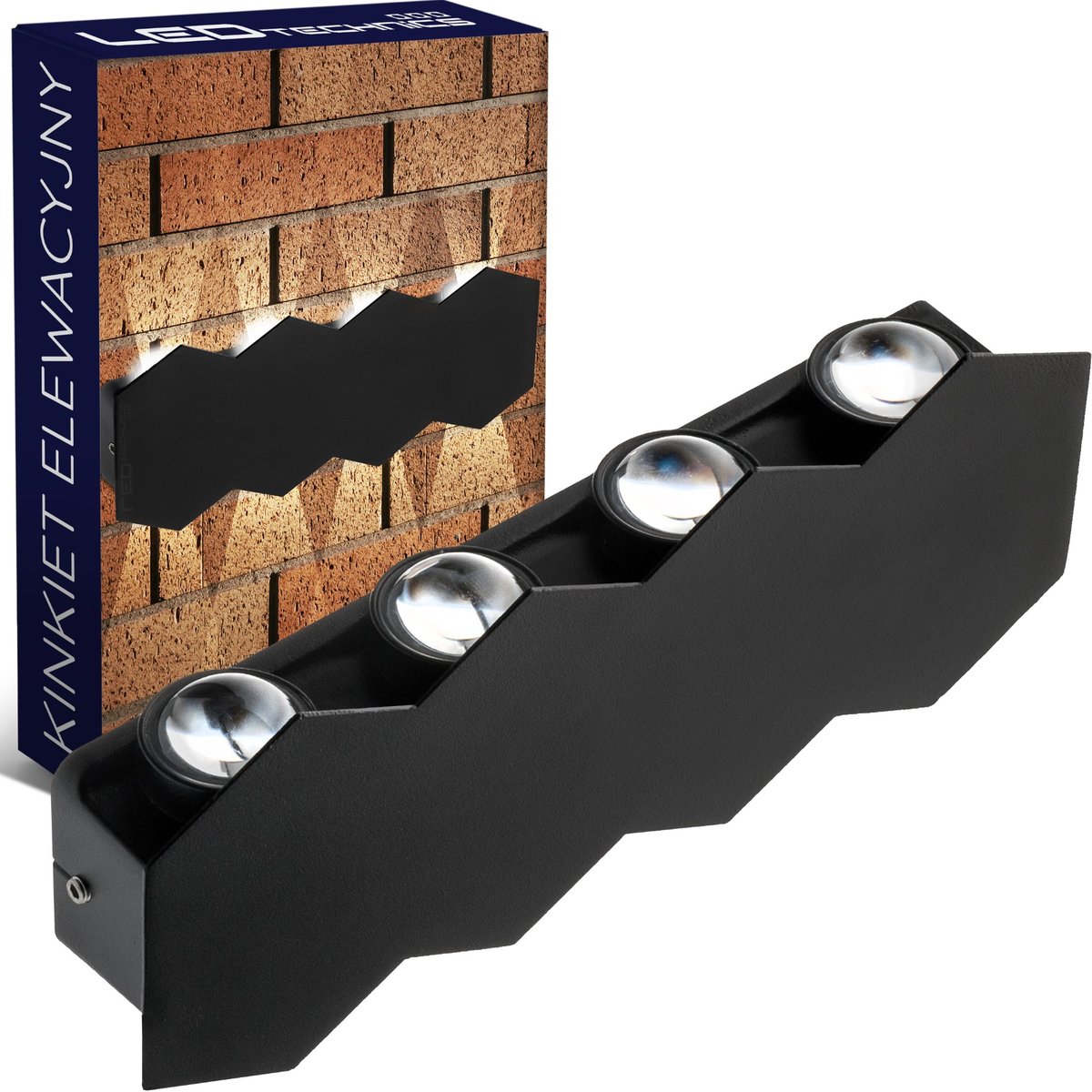 Lampa ścienna elewacyjna LED 8W 720lm Kinkiet zewnętrzny ogrodowy