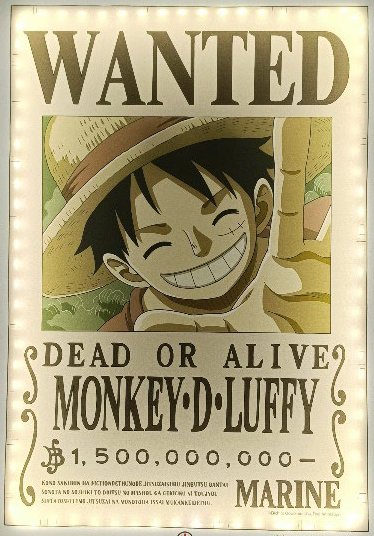 lampa na ścianę led - one piece - luffy - 30 cm