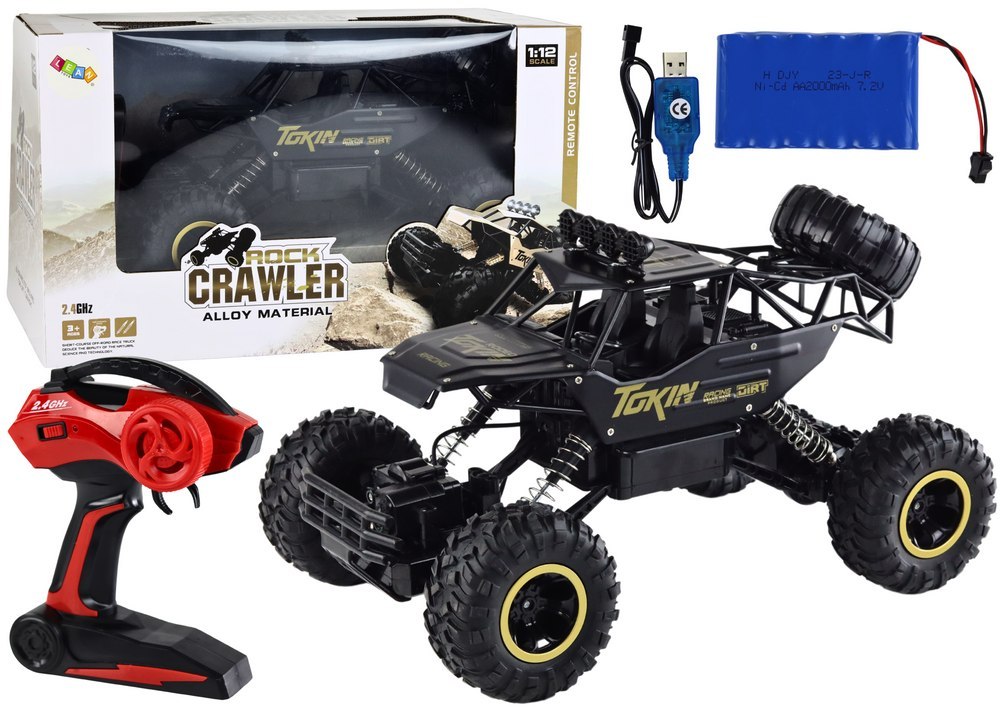Auto terenowe 4x4 R/C czarne 1:12 2.4GHz Leantoys