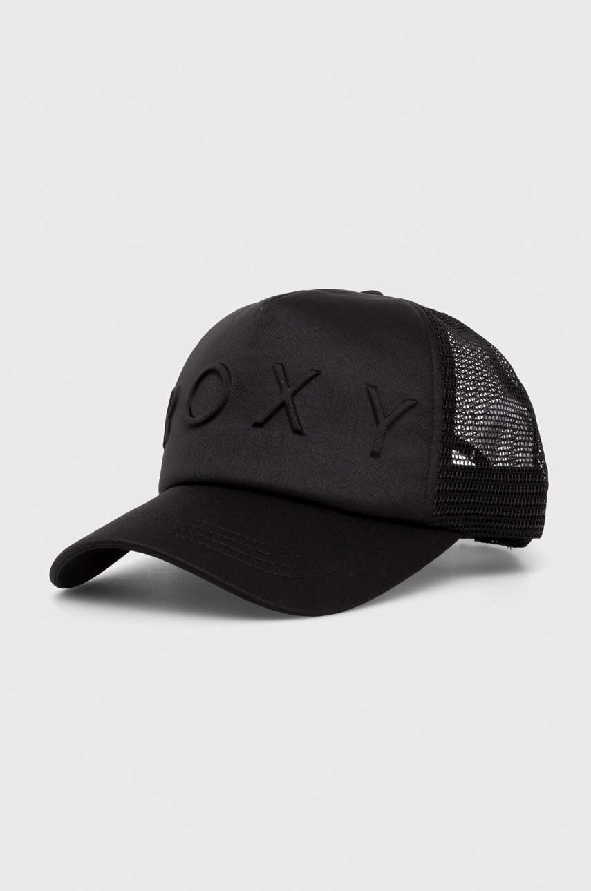 Roxy czapka z daszkiem kolor czarny gładka