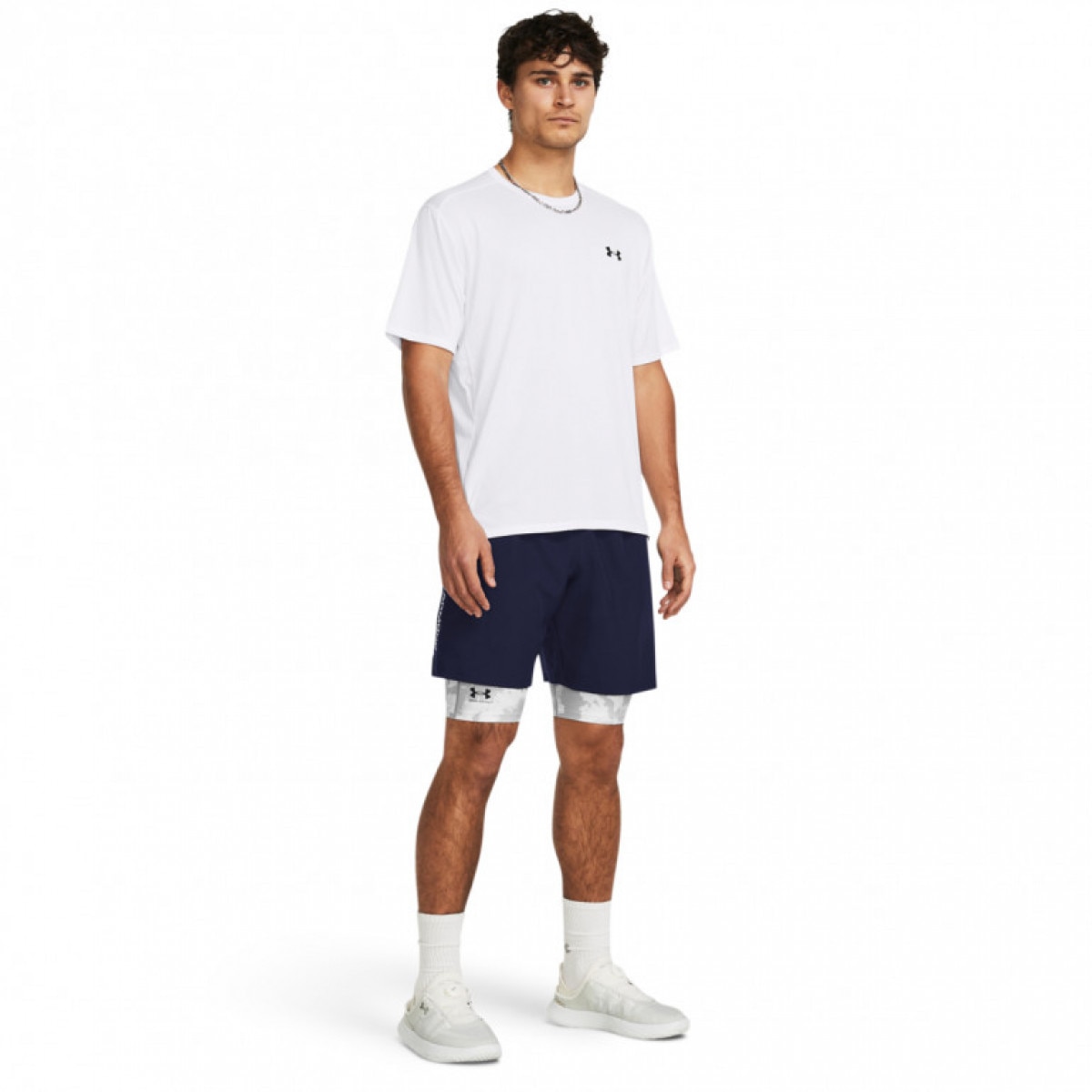 Męskie spodenki treningowe Under Armour UA Woven Wdmk Shorts - granatowe - UNDER ARMOUR