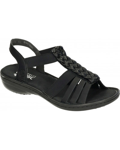 SANDAŁY RIEKER - 910078-01 BLACK - Rieker