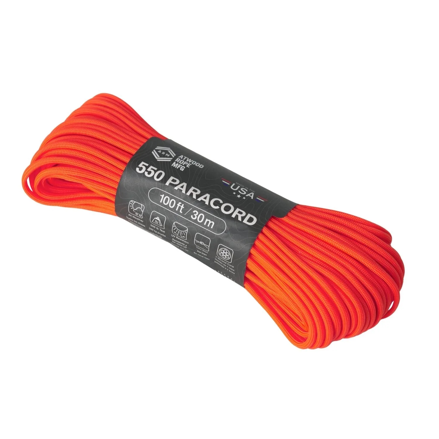 Helikon-Tex 550 Paracord (100ft) - Neon Orange
