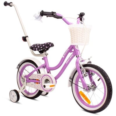 Rower dziecięcy SUN BABY Heart bike 14 cali dla dziewczynki Fioletowy | Bezpłatny transport