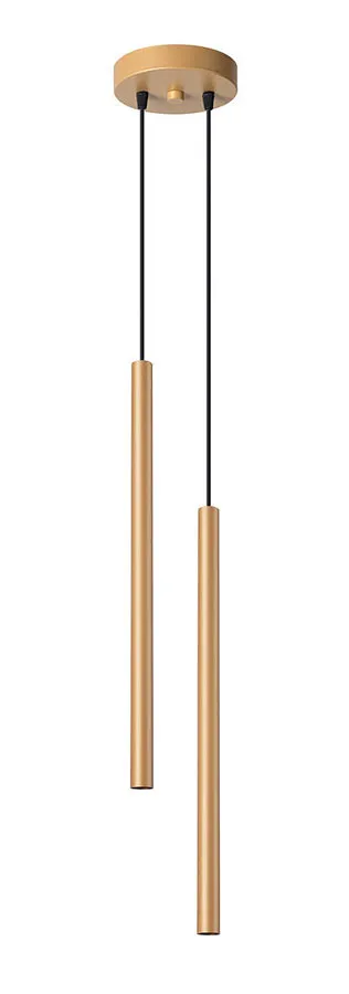 Złota lampa wisząca dwie tuby - A378 S9-G35