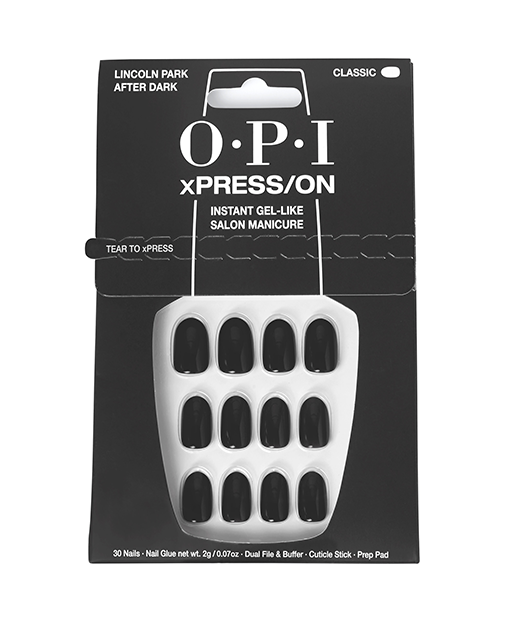 OPI xPRESS/ON, zestaw sztucznych paznokci, czarno-fioletowe