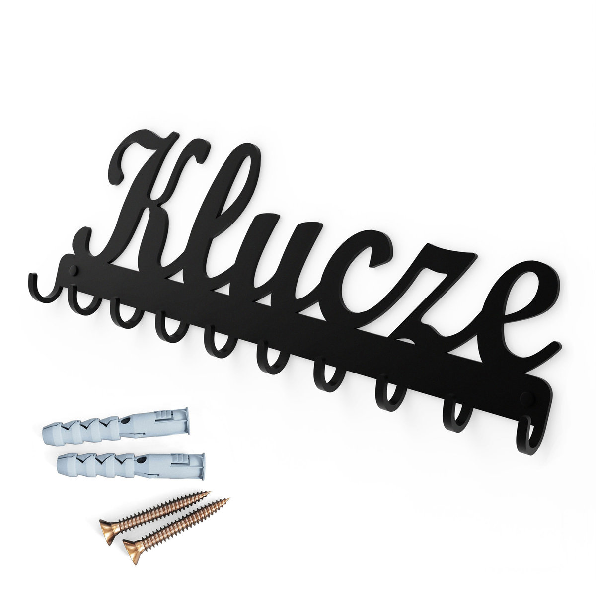 WK_KLUCZE_C Wieszak uchwyt ścienny „Klucze” na klucze, biżuterie, ozdobny czarna struktura