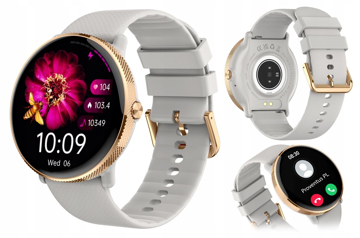 SMARTWATCH AMOLED DAMSKI DLA KOBIETY ROZMOWY POMIARY SPORT MENU PL