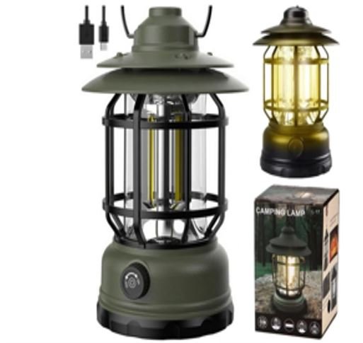LAMPA OGRODOWA KEMPINGOWA NA BIWAK PIKNIK AKUMULATOROWA USB LATARNIA Z UCHWYTEM