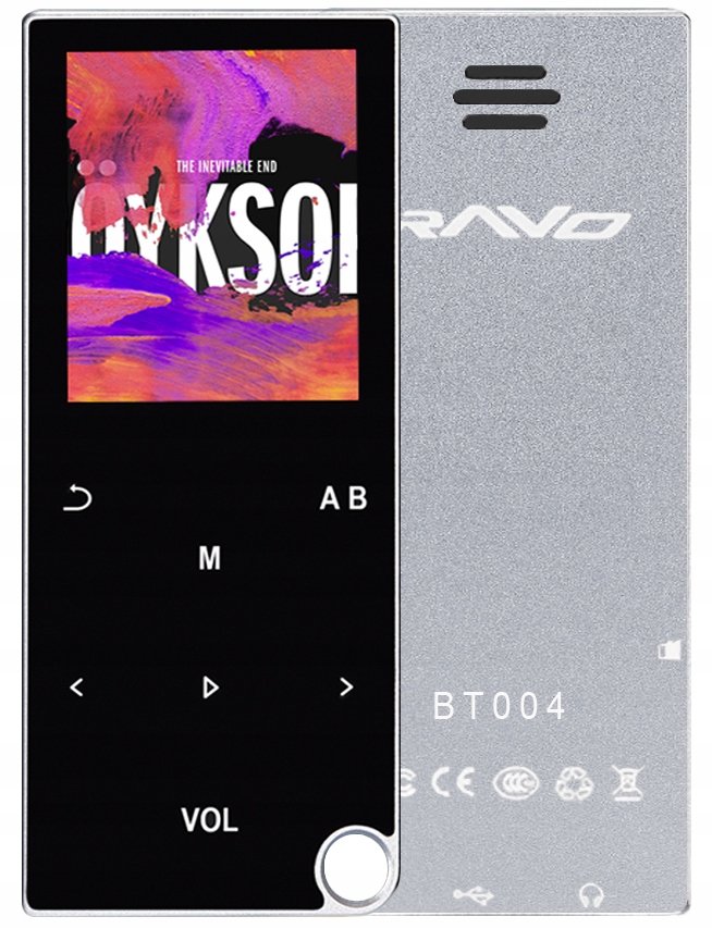 Odtwarzacz MP4 BT004 8GB bluetooth głośnik MP3 srebrny