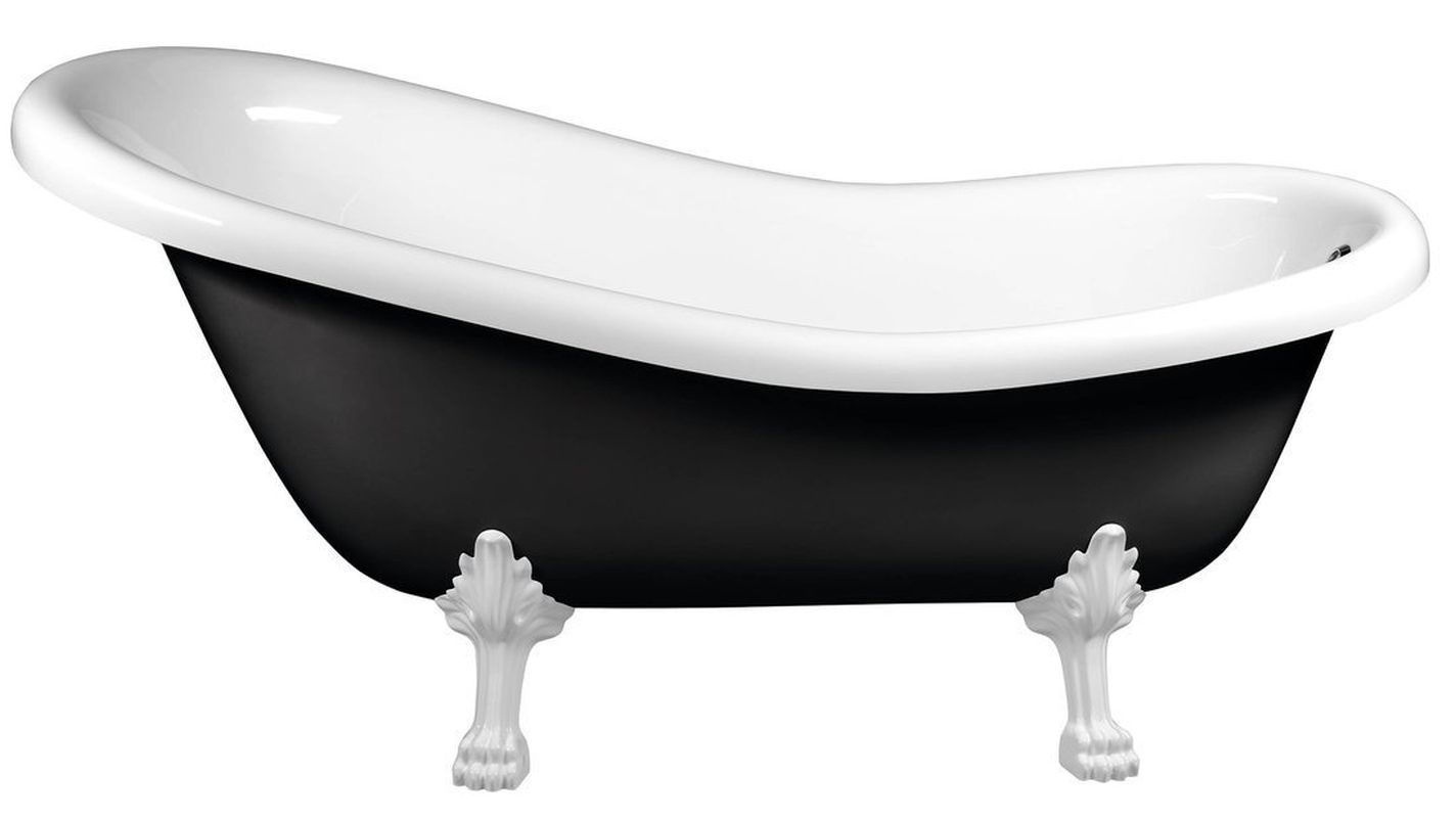 Polysan Retro Wanna wolnostojąca 147x69,5 cm czarno-biała/biały 85346