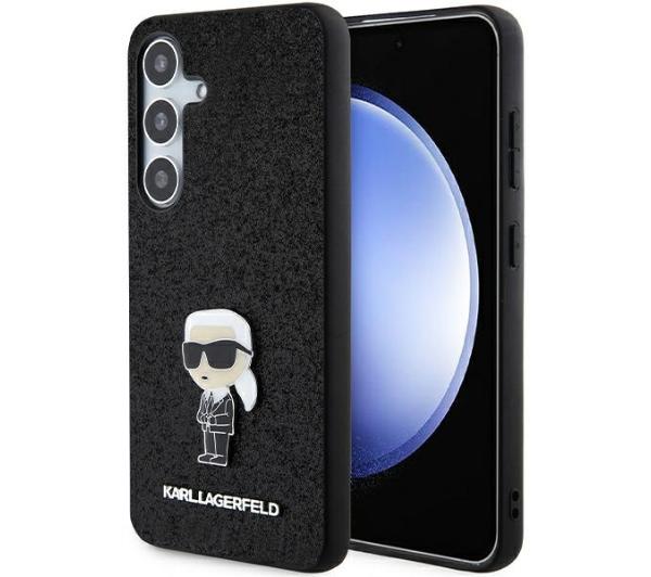 Karl Lagerfeld KLHCS24MGKNPSK S24+ S926 czarny/black hardcase Fixed Glitter Ikonik Logo Metal Pin