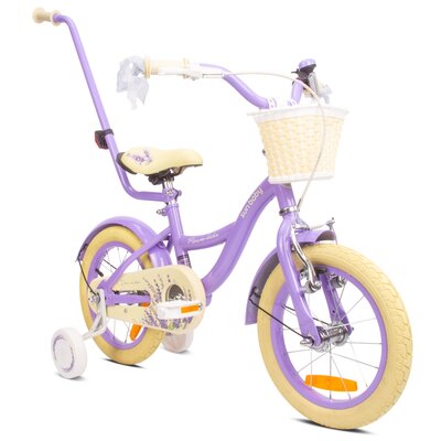 Rower dziecięcy SUN BABY Flower 14 cali dla dziewczynki Lawendowy | Bezpłatny transport