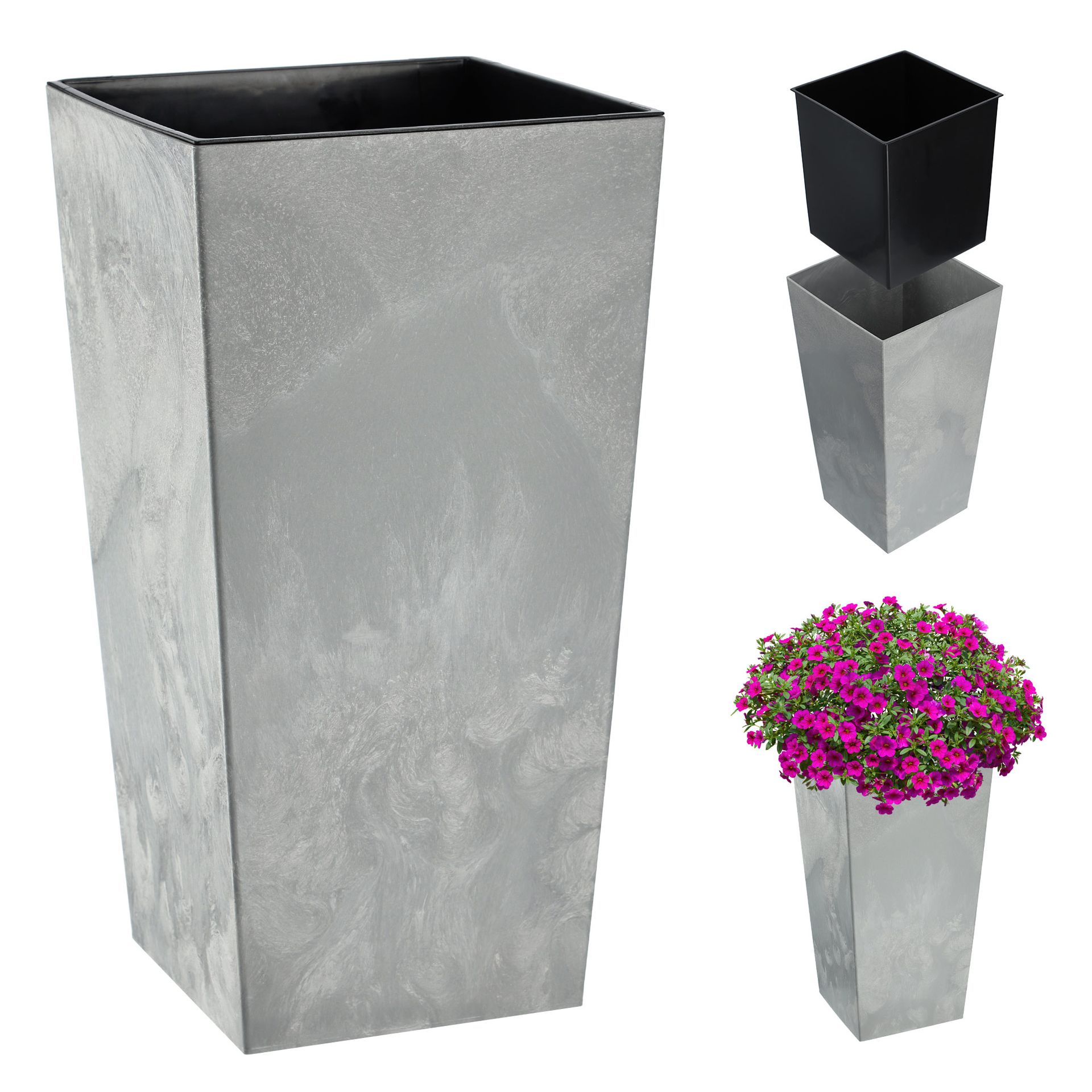 Donica ogrodowa Pesaro 35cm szary beton